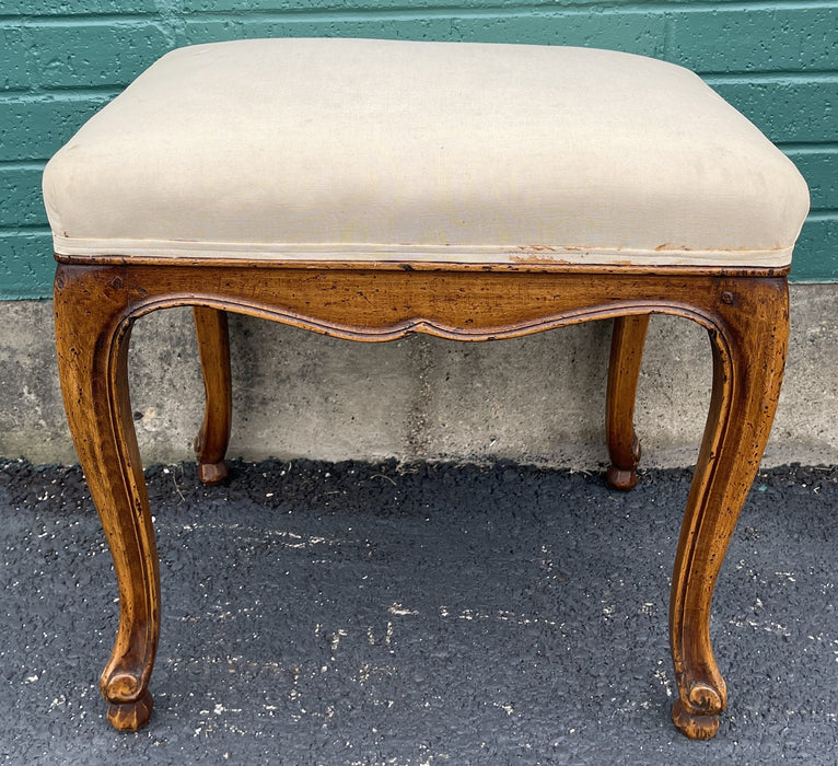 CREAM COLOR UPHOLSTERED LOUIS XV STOOL