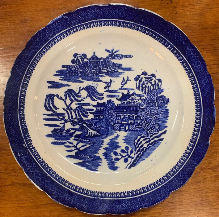 BLUE WILLOW ENGLISH PLATE - AS FOUND
