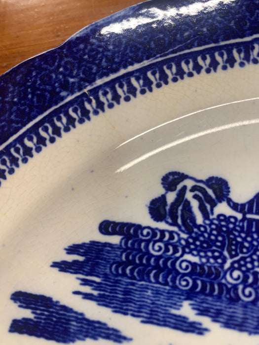 BLUE WILLOW ENGLISH PLATE - AS FOUND