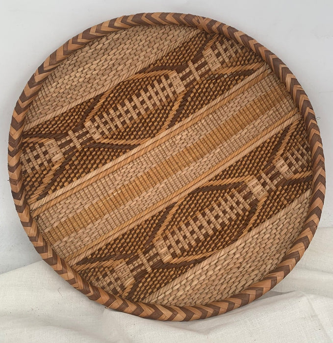 SHALLOW WOVEN AFRICAN BASKET