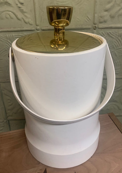 WHITE WITH GOLD LID ICE BUCKET
