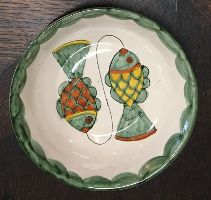 SET OF 8 HAND-PAINTED BOWLS WITH DOUBLE FISH