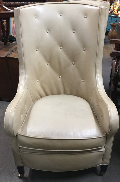 PAIR OF DESIGNER HIGHBACK LEATHER CLUB CHAIRS NOT OLD