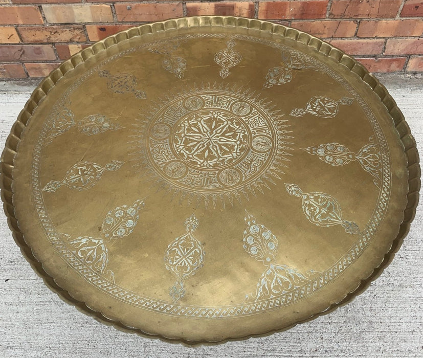 MOROCCAN BRASS TOP COFFEE TABLE