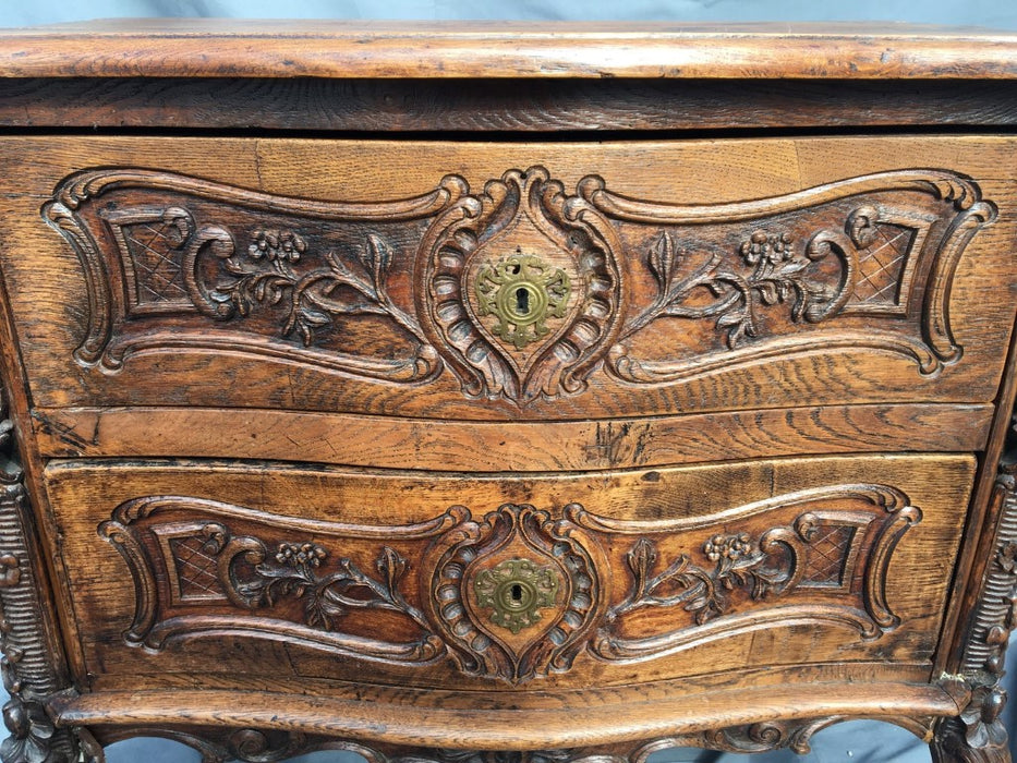 COUNTRY FRENCH CARVED 2 DRAWER DEEP CHEST