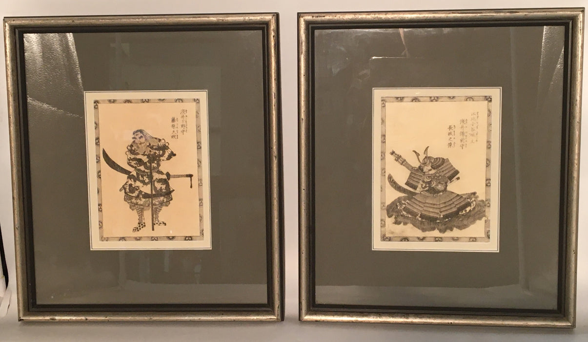 PAIR OF JAPANESE SAMARI ENGRAVINGS C. 1850 KUNIYOSHI