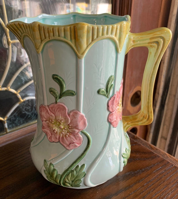 SEYMOUR MANN MAJOLICA PAINTED LARGE PITCHER