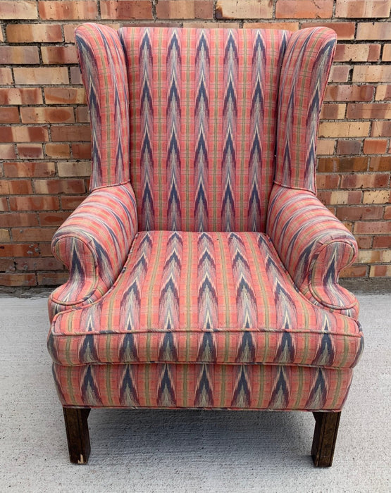 FLAME STITCH WING BACK CHAIR