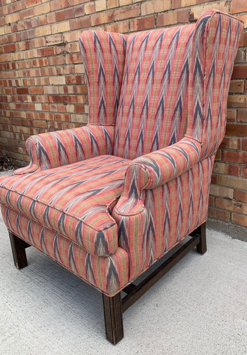 FLAME STITCH WING BACK CHAIR