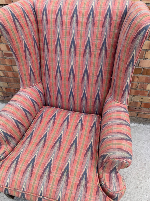 FLAME STITCH WING BACK CHAIR