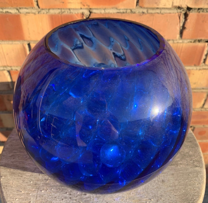 ROUND COBALT BLUE ROSE BOWL