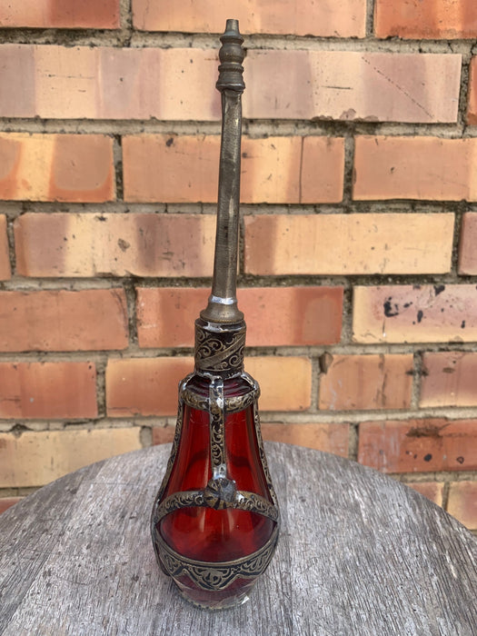 RUBY GLASS LONG NECK BOTTLE