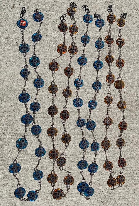 SET OF 4 MEXICAN BLOWN GLASS BEAD STRANDS
