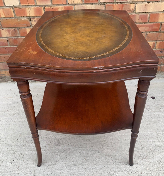 LEATHER TOP MAHOGANY FEDERAL SYTLE SIDE TABLE
