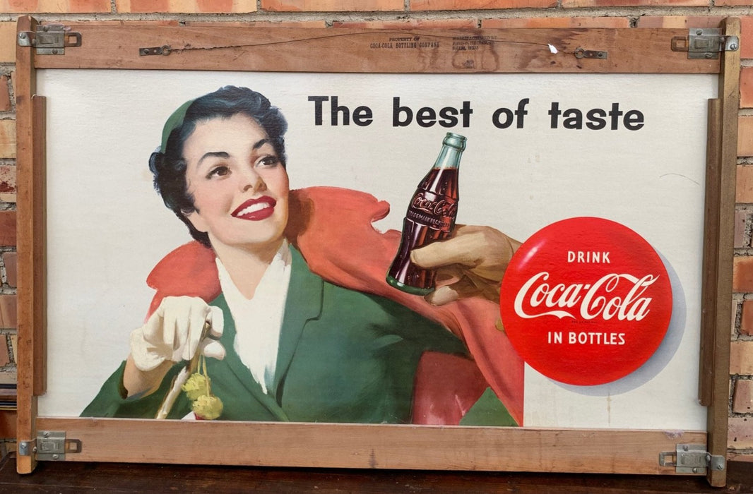 AUTHENTIC RARE VINTAGE DOUBLE SIDED COCA COLA ADVERTISING SIGN