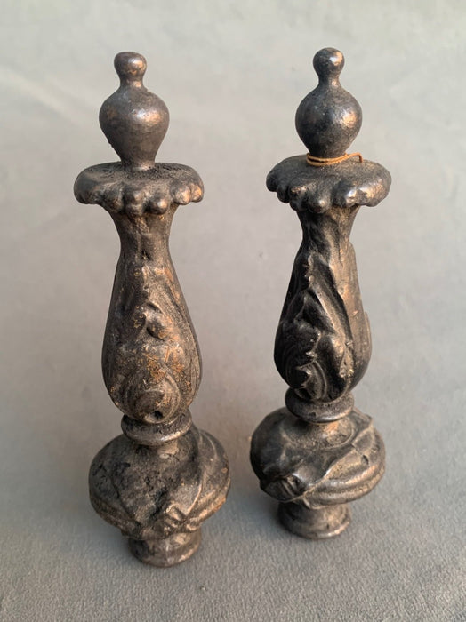 PAIR OF CAST IRON FINIALS