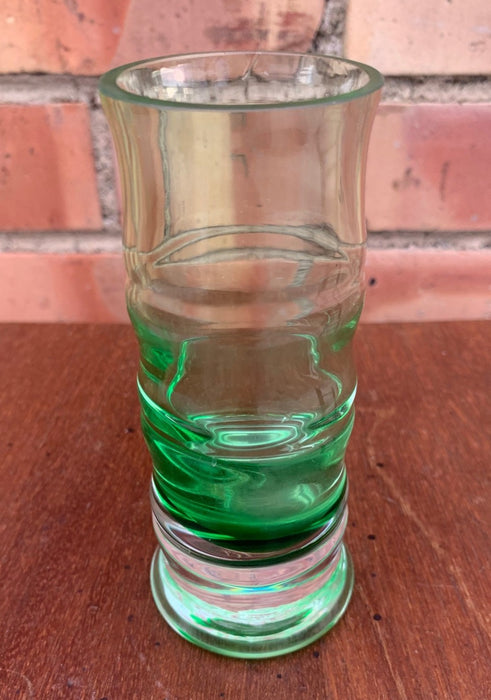 TINY GREEN GLASS VASE