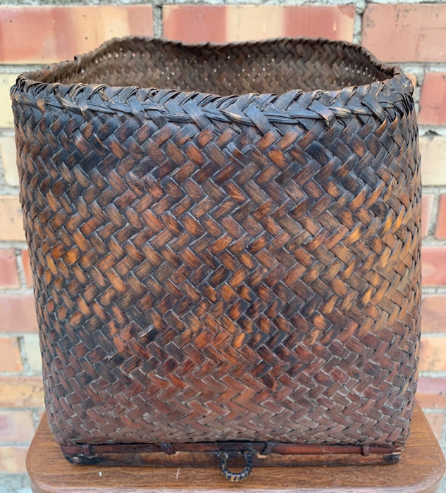 OLD ASIAN WOVEN BASKET