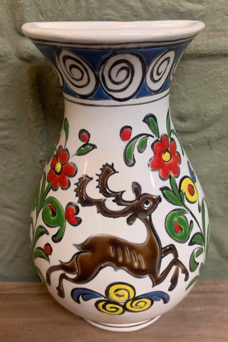 CERAMIC WALL POCKET VASE WITH DEER DESIGN