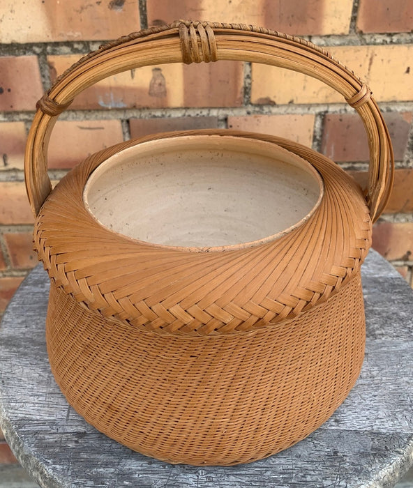 POTTERY LINED BASKET PLANTER