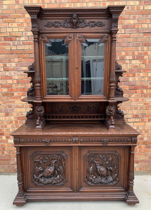 SUPERB LOUIS XIII FRENCH HUNT OAK BUFFET WITH LIONS