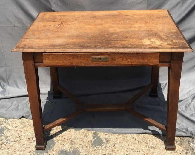 SMALL ARTS AND CRAFTS LIBRARY TABLE WITH DRAWER