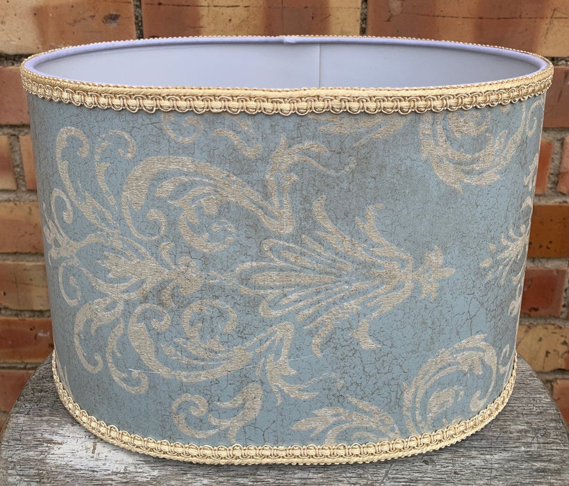 SMALL OVAL LIGHT BLUE LAMP SHADE