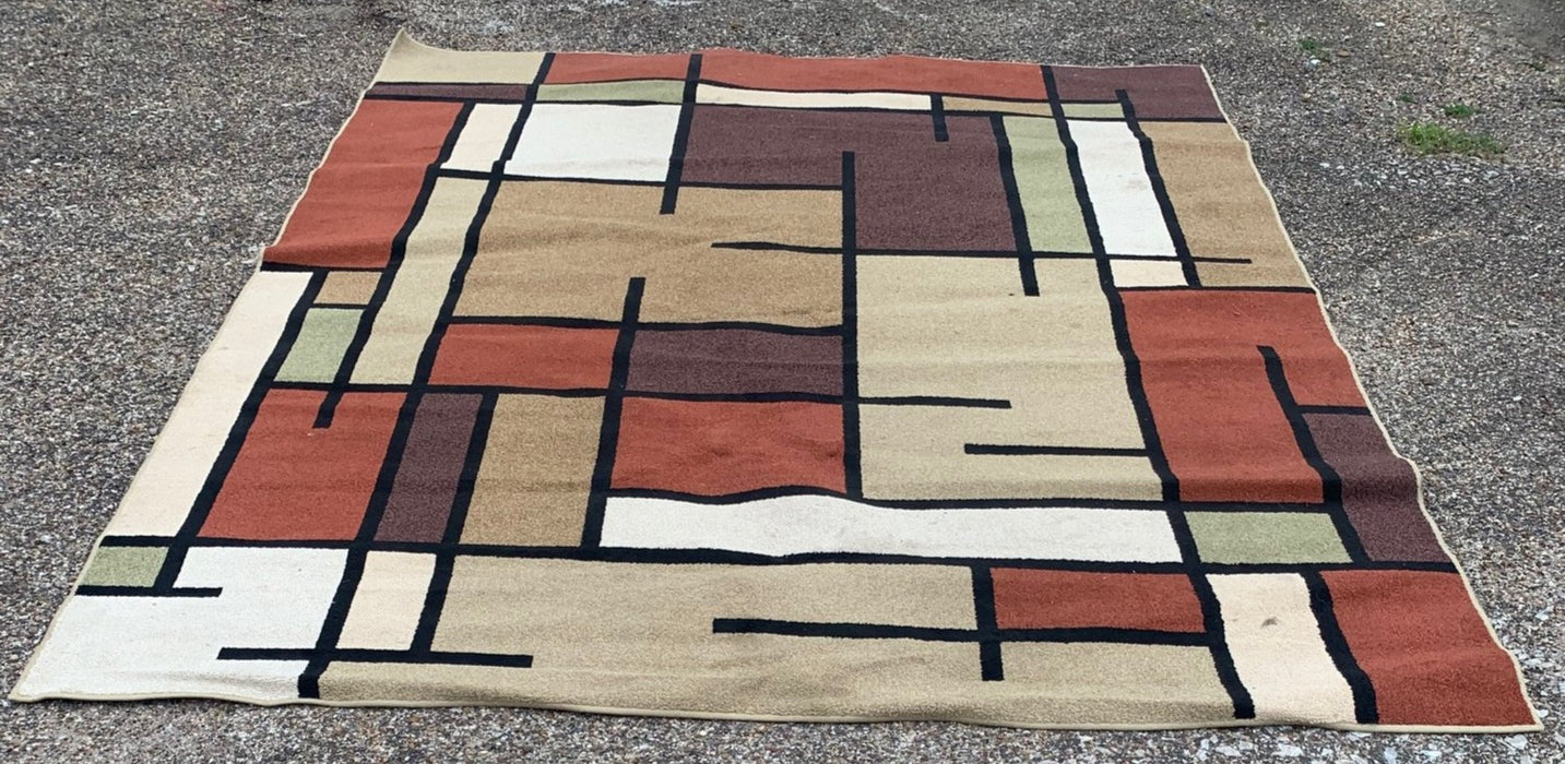 LARGE VINTAGE ABSTRACT AREA RUG