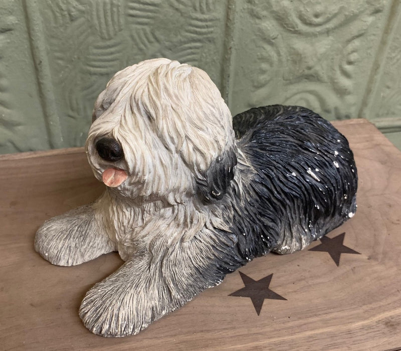 CHALK SHEEP DOG STATUE