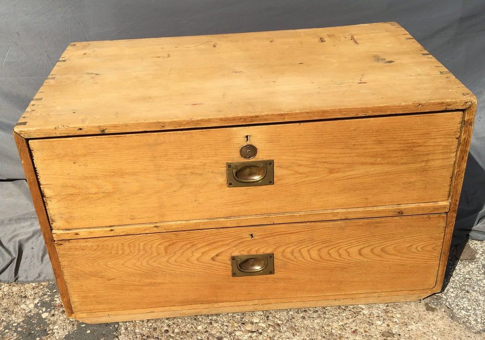 DOVETAILED PINE 2 DRAWER LOW CHEST