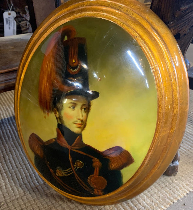 VINTAGE CONVEX OIL PAINTING OF BRITISH ADMIRAL