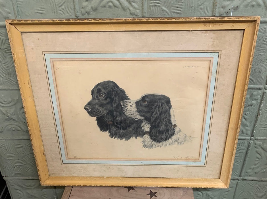 PARIS ETCHING OF SOCIETY OF COCKER SPANIELS BY PAUL WOOD