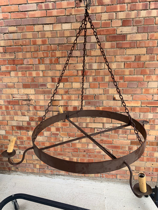 LARGE ROUND IRON CHANDELIER