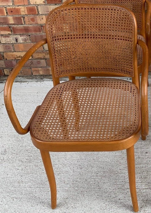 CZECHOSLOVAKIAN THONET STYLE CHAIR WITH CANING