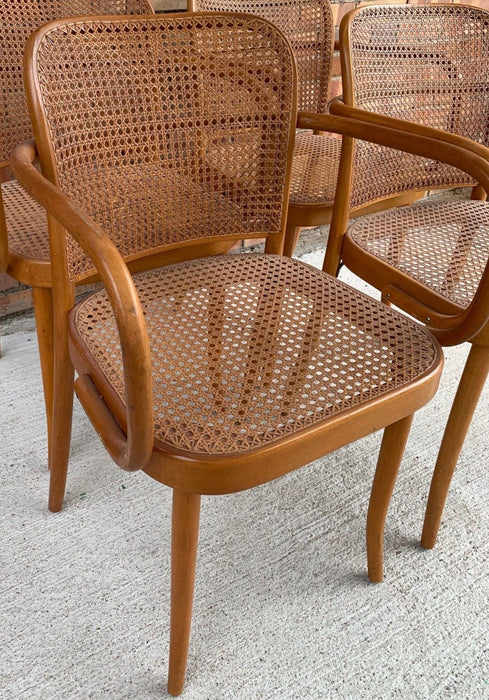 CZECHOSLOVAKIAN THONET STYLE CHAIR WITH CANING