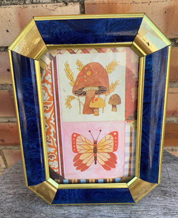 SMALL BLUE AND GOLD FRAME