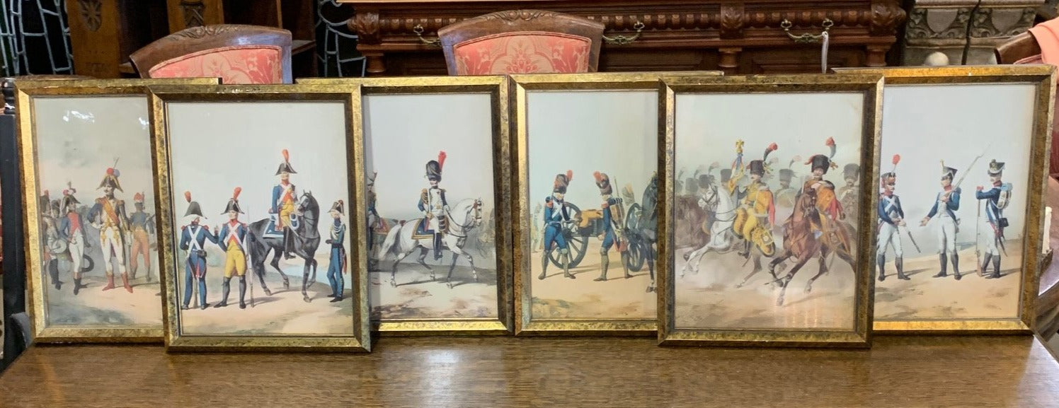 SET OF 6 IMPERIAL GARDE SMALL ANTIQUE PRINTS