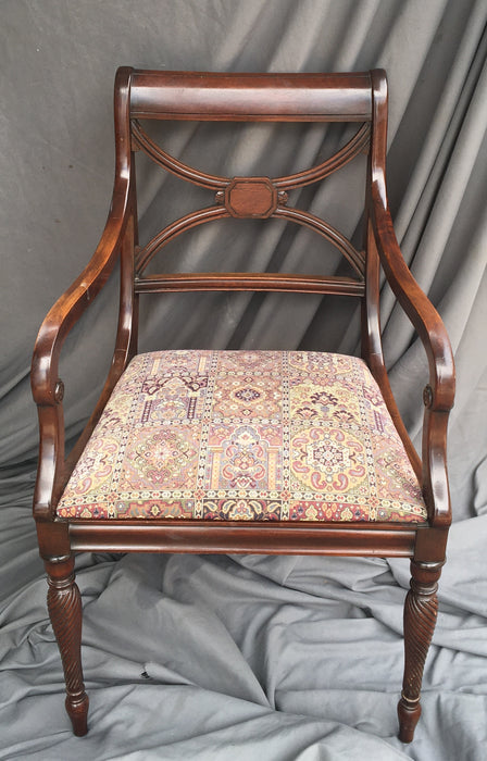 SET OF EIGHT MAHOGANY CHAIRS WITH ONE ARM CHAIR