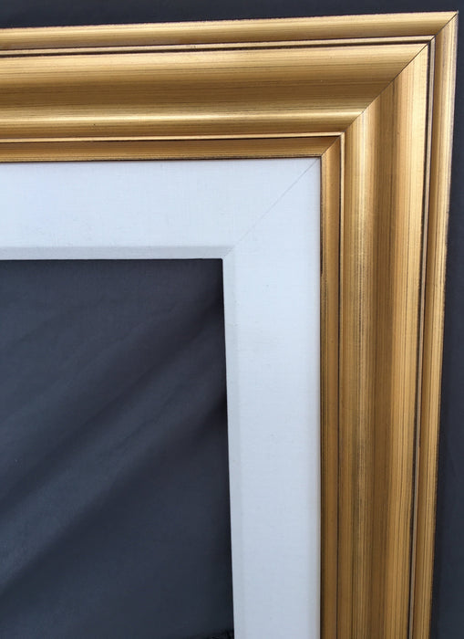 LARGE GOLD FRAME WITH THICK WHITE LINER