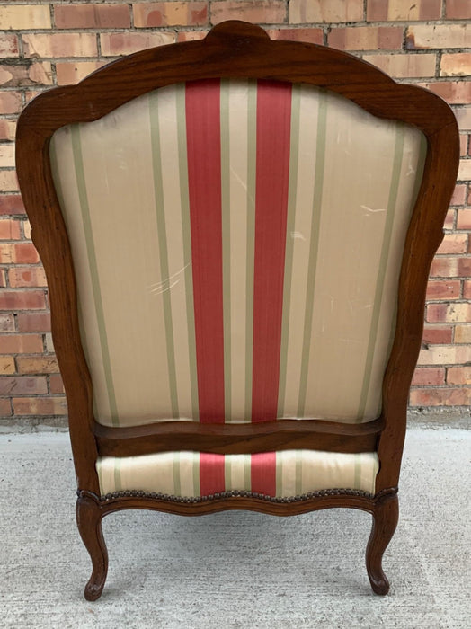 STRIPED SILK FABRIC UPHOLSTERED LOUIS XV CHAIR