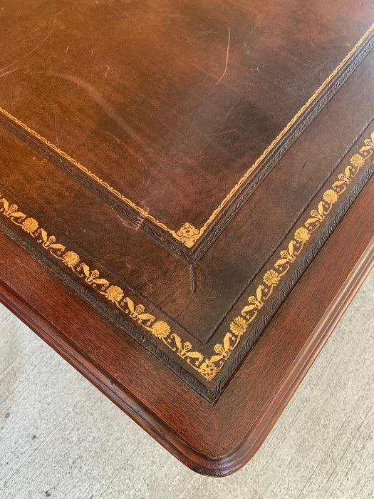 MAHOGANY X FORM LIBRARY TABLE OR DESK