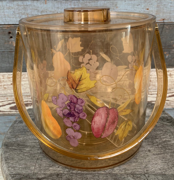 LUCITE ICE BUCKET WITH FRUIT DESIGN