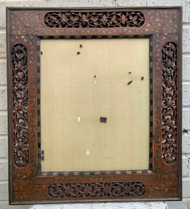 CARVED AND INLAID WOOD FRAME