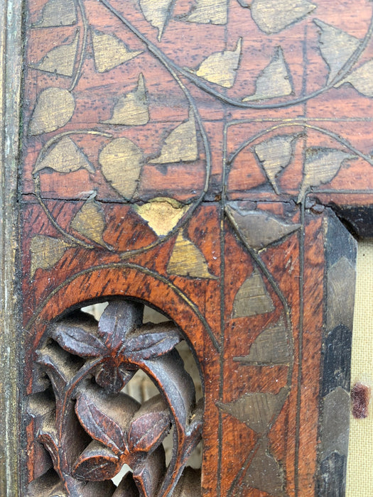 CARVED AND INLAID WOOD FRAME