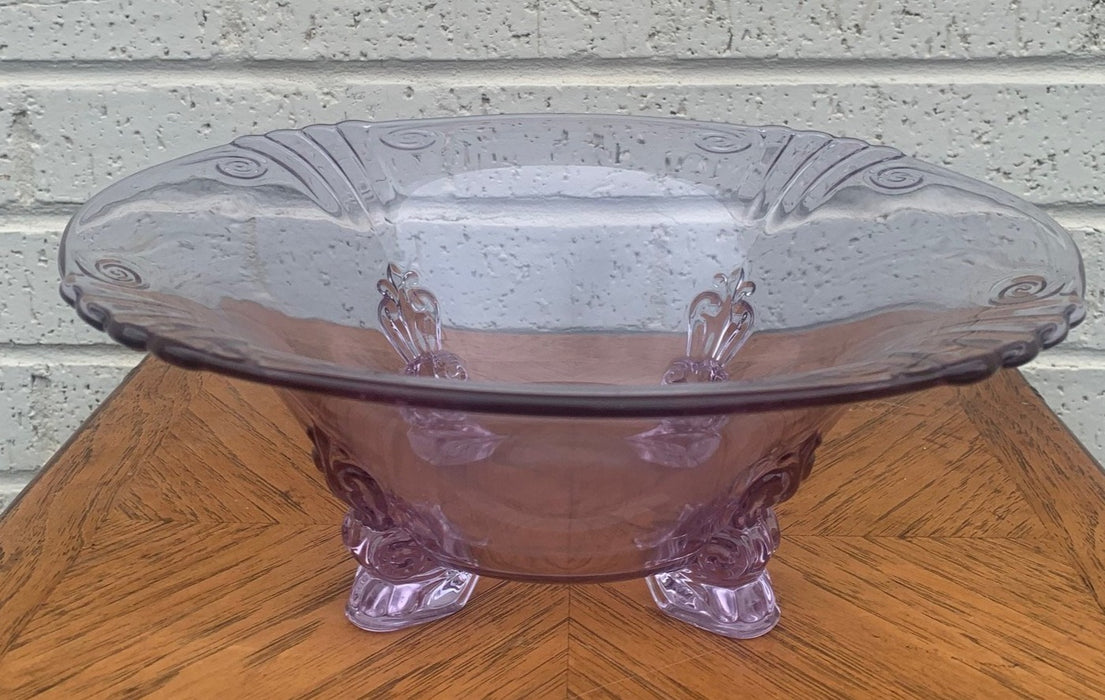 PURPLE DEPRESSION GLASS COMPOTE