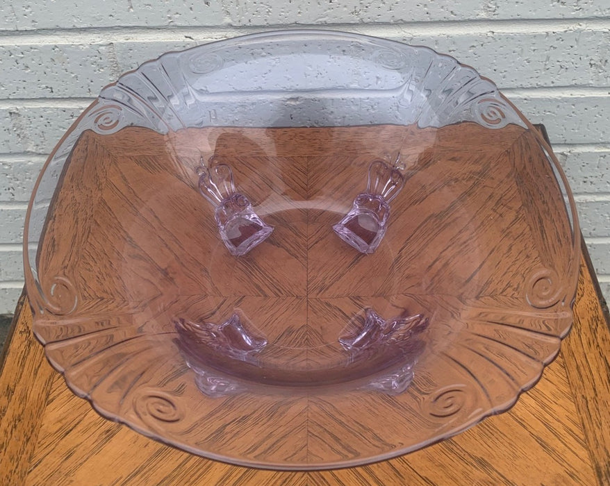 PURPLE DEPRESSION GLASS COMPOTE