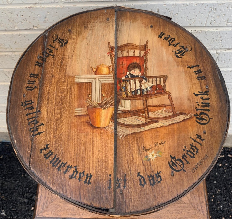 HAND PAINTED AND RESTORED ANTIQUE GERMAN FIRKIN