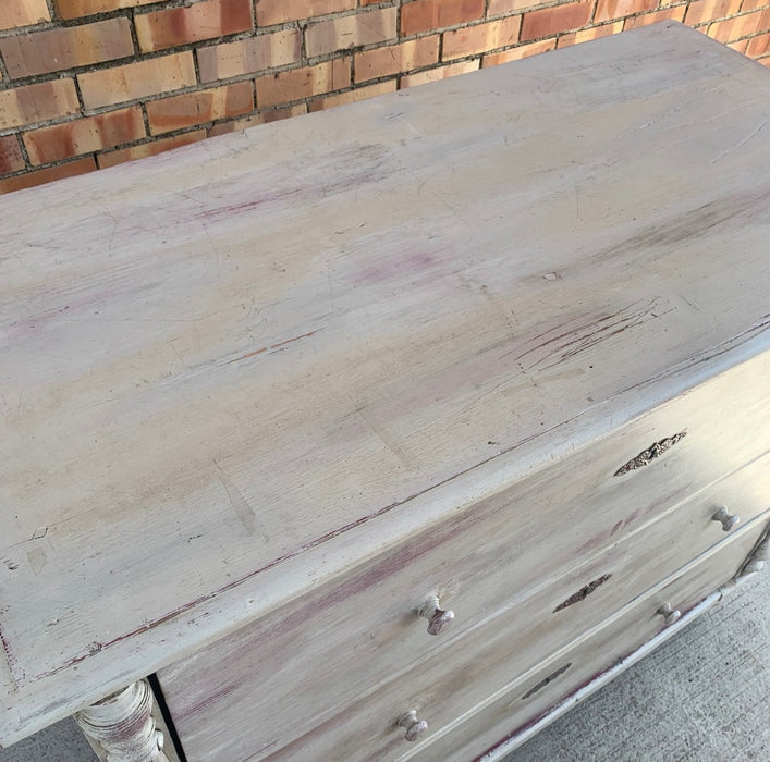 GREY PAINTED ANTIQUE PINE CHEST