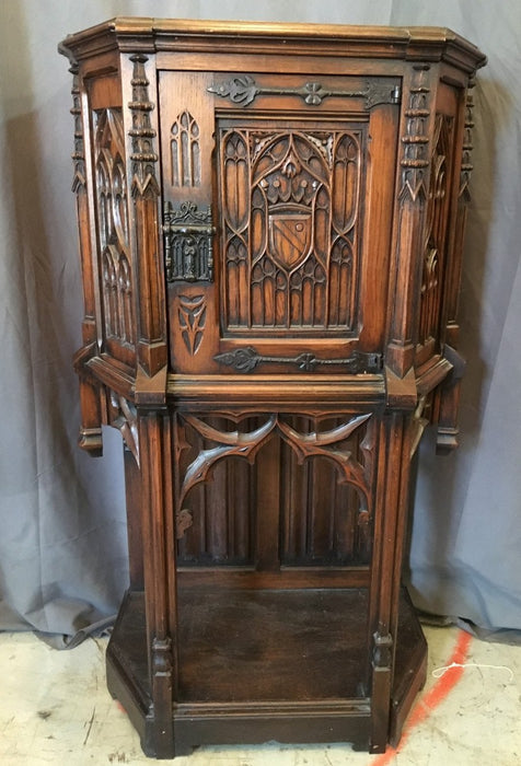 SMALL DARK OAK GOTHIC CREDENZA