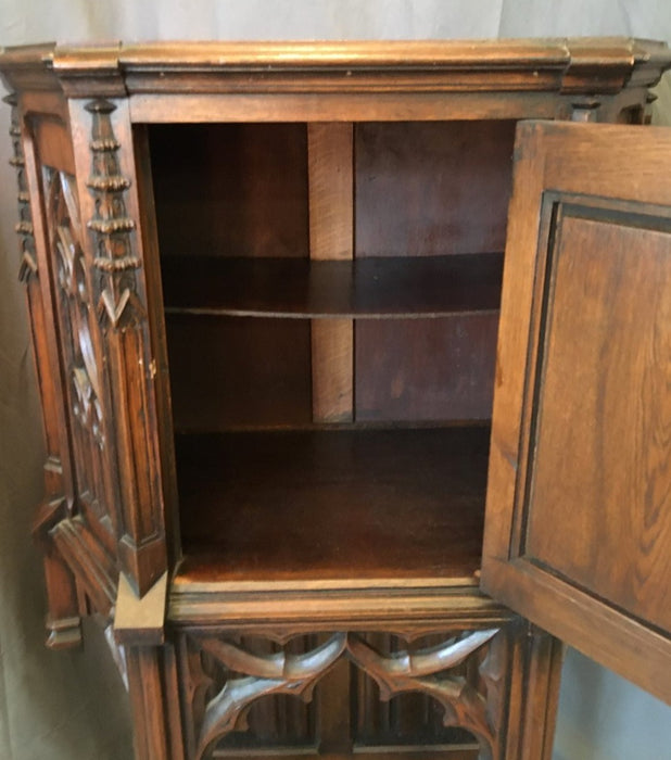 SMALL DARK OAK GOTHIC CREDENZA